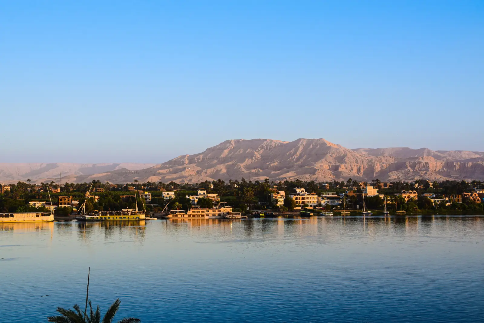 The Nile river at sunset