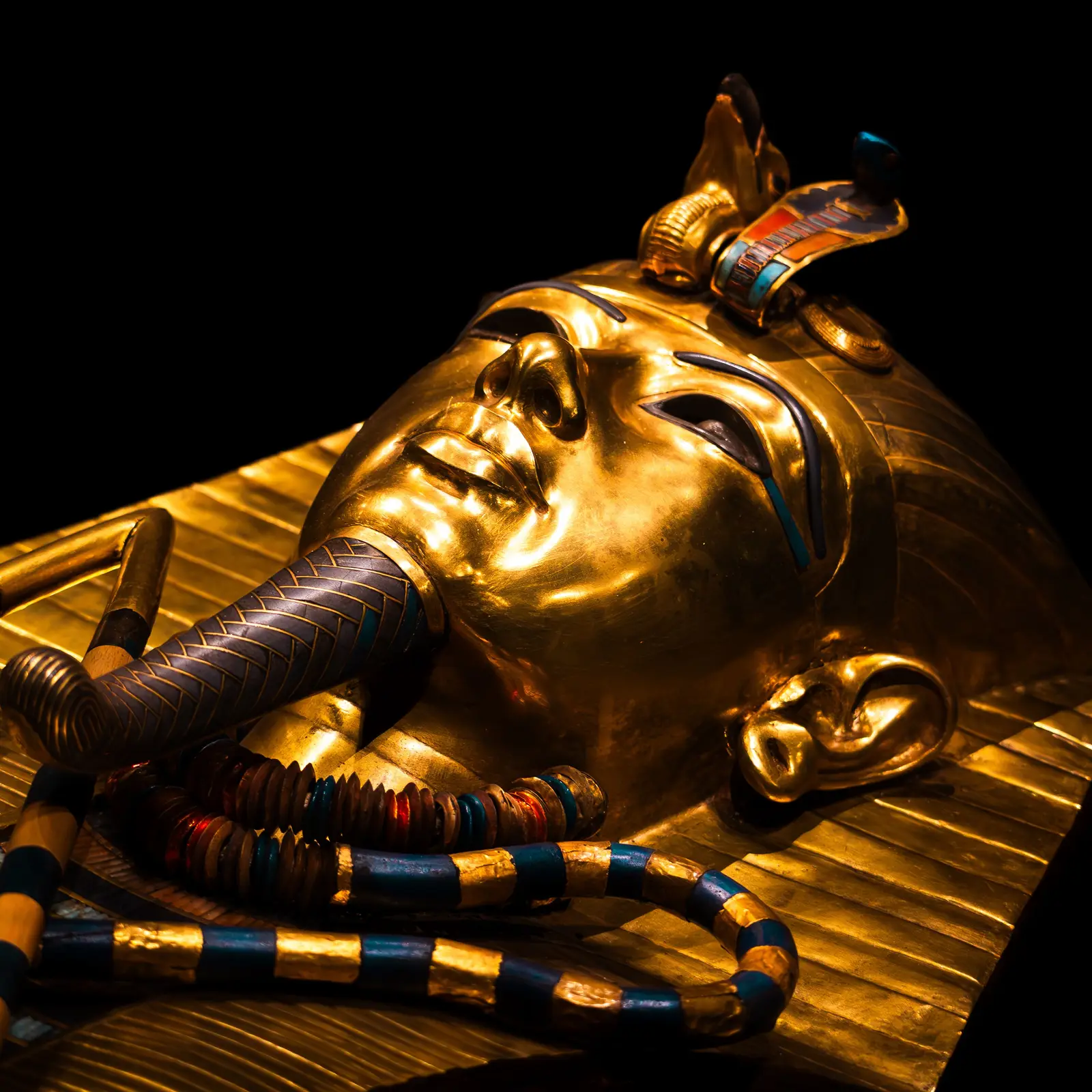 The golden funerary mask of Tutankhamun