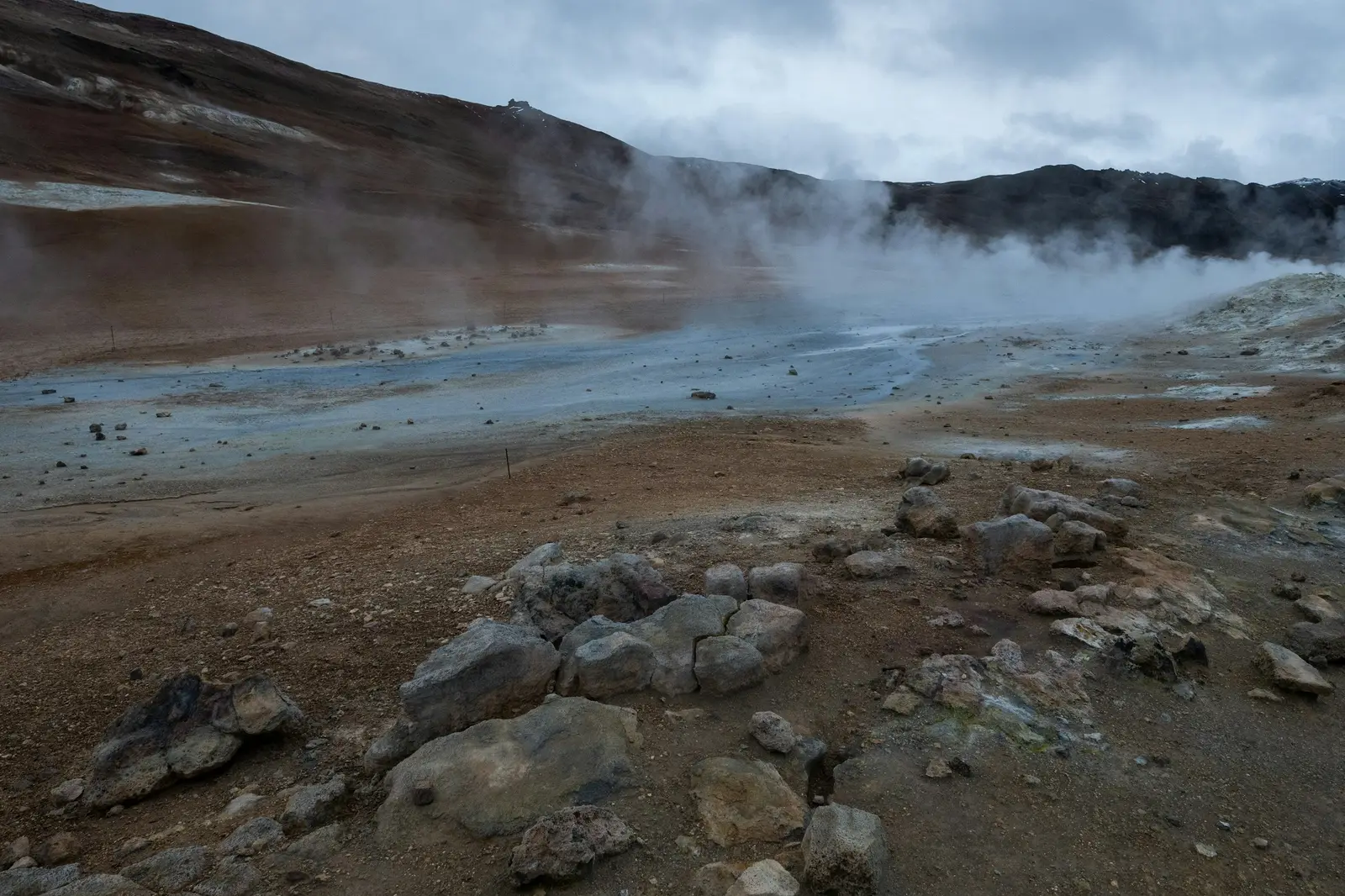 Fumaroles and ochre earth in the Mývatn geothermal area